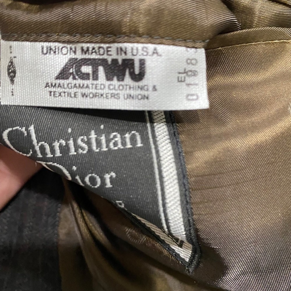 80s Christian Dior Monsieur Suit Jacket Mens 38 Gray Pinstripe Striped - Picture 4 of 16